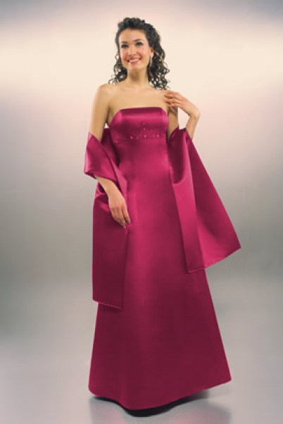 Fuchsia pink bridesmaid dress - front